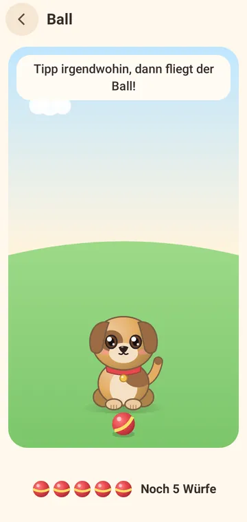 Ball-Spiel: Der Hund bringt den Ball zurück
